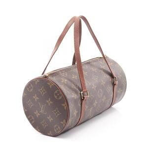 Louis Vuitton Canvas Monogram Handbag Brown Papillon Leather